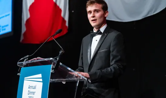 Image of Keir Mather MP speaking at the 2026 Annual Dinner.