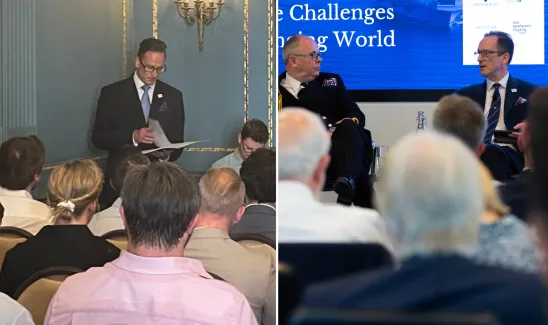 Rhett speaking at the 2026 Maritime Leaders’ Shipping Forum and The White Ensign Association (The WEA) Annual Maritime Seminar 2026