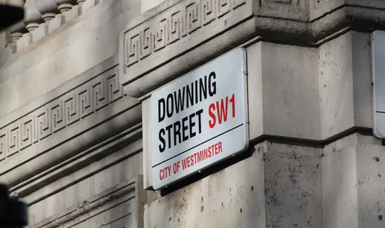 Image of the Downing Street street sign in SW1