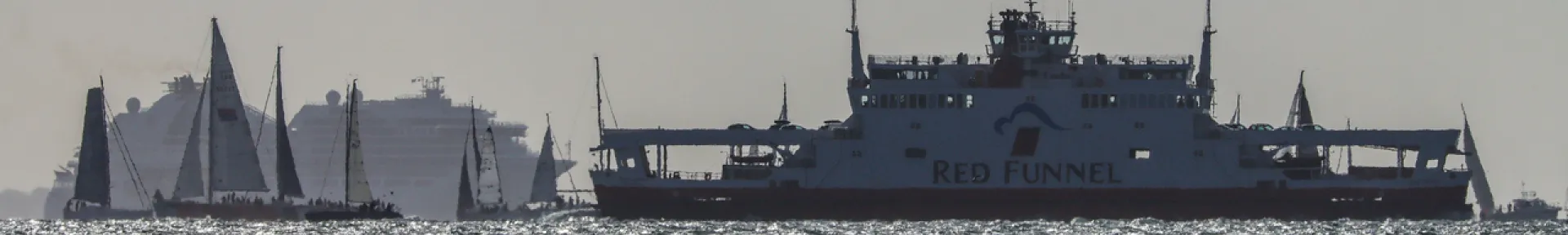 Solent with Red Funnel ferry
